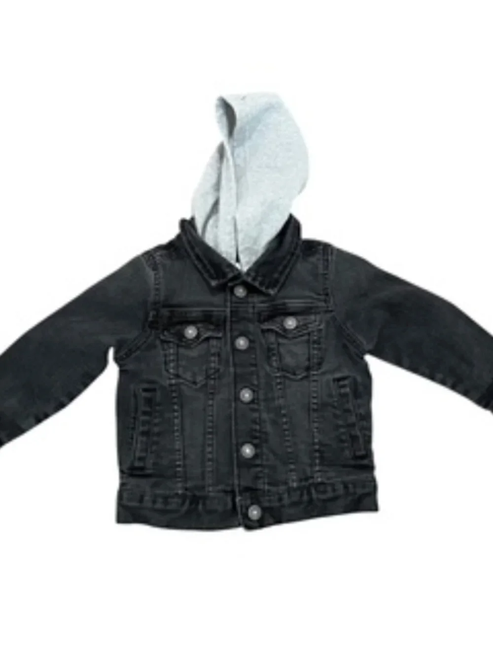 Old Navy Denim Jean Jacket Boys 2T Trucker style snap front Hooded